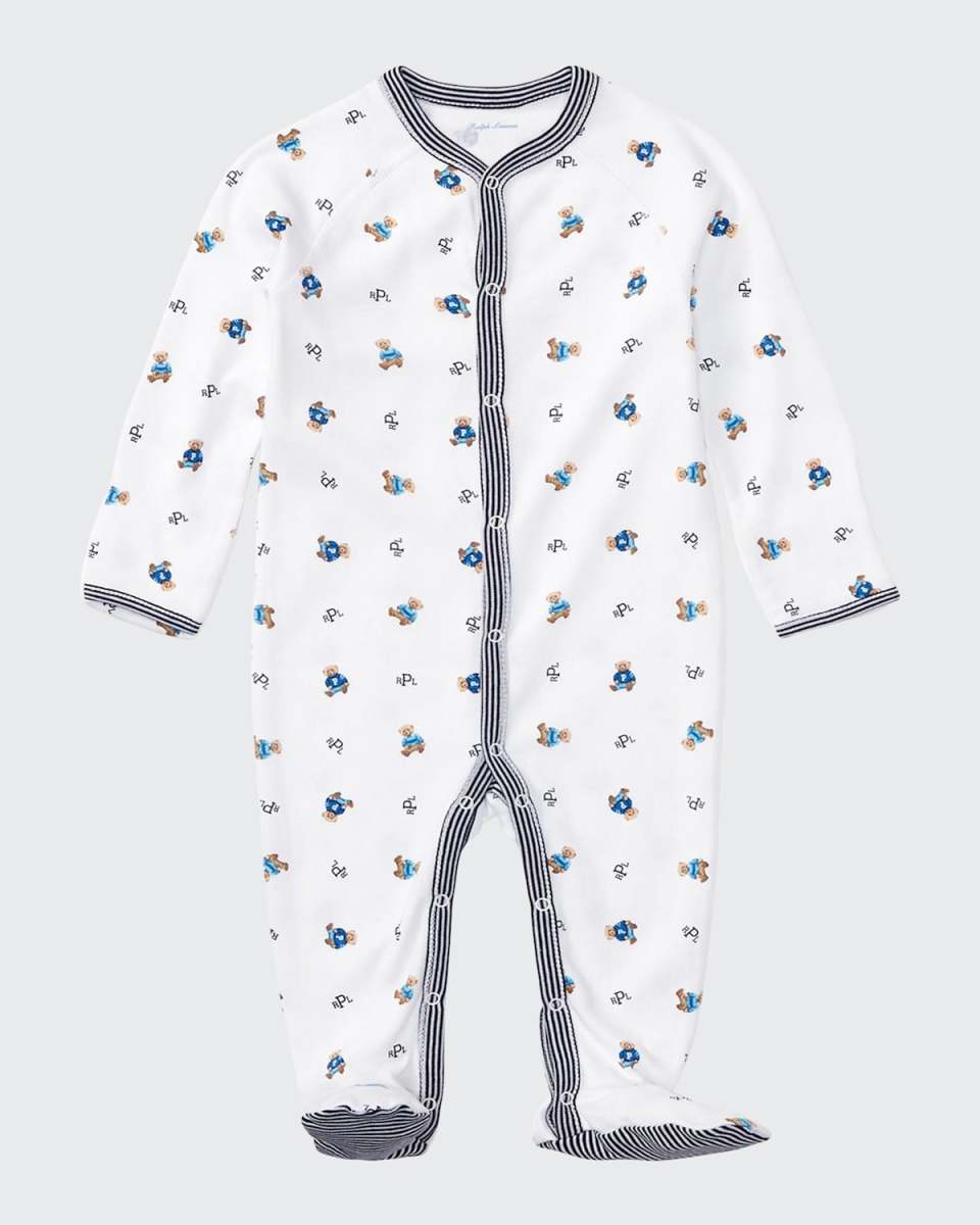 Teddy Bear Printed Coverall, Size Newborn-